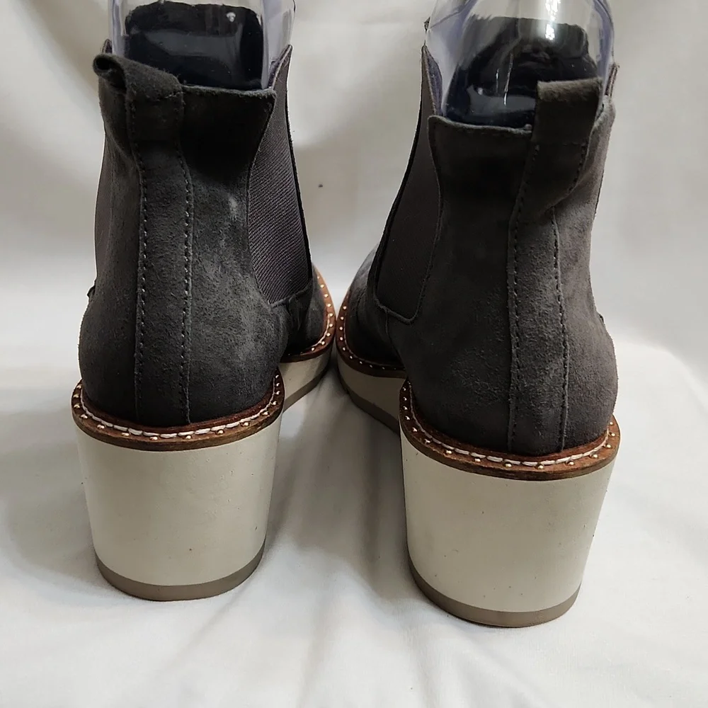 Cecelia New York Gemma Slip-on Suede Low Wedge Ankle Boots (W Size 8.5)